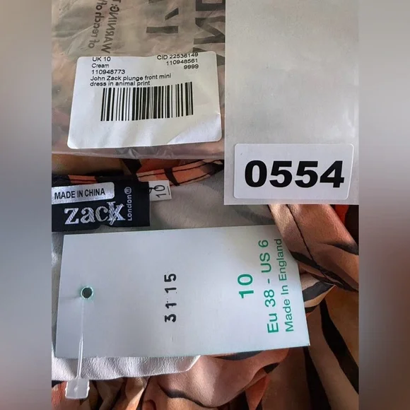 Zack London orange tiger print mini dress with tie waist and long sleeves. - Picture 6 of 6